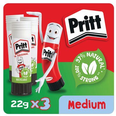 Pritt Stick Glue Stick 22g Pack of 3 3055885 Pritt Stick Glue Stick 22g Pack of 3 3055885