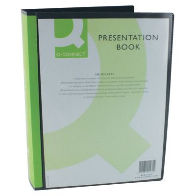 Q-Connect Presentation Display Book 100 Pocket A4 Black KF01271 Q-Connect Presentation Display Book 100 Pocket A4 Black KF01271
