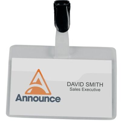 Announce Security Name Badge 60x90mm (Pack of 25) PV00922 Announce Security Name Badge 60x90mm (Pack of 25) PV00922