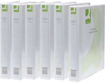 Q-Connect Presentation 25mm 2D Ring Binder A4 White (Pack of 6) KF72645