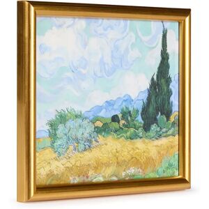 National Gallery A Wheatfield, with Cypresses Small Framed Print