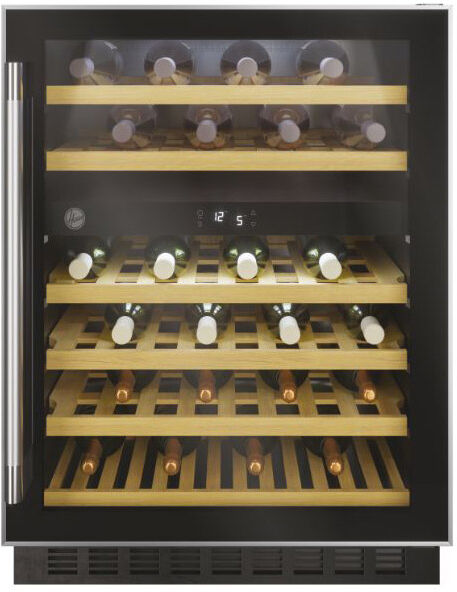 Hoover HWCB60UKN 60cm Integrated Dual Zone Wine Cooler Black 46 Bottle