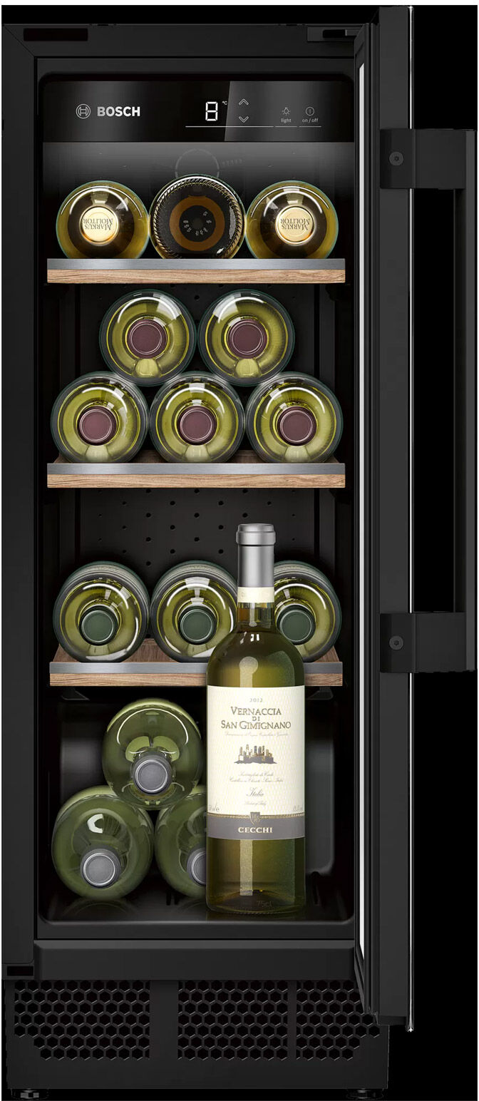 Bosch KUW20VHF0G Series 6 30cm Wide Wine Cooler in Aluminium 21 Bottle