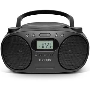 Roberts ZOOMBOXFMBK Zoombox FM AM Boombox with CD Player in Black Roberts ZOOMBOXFMBK Zoombox FM AM Boombox with CD Player in Black