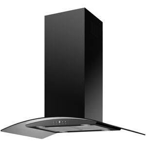 Culina ISLA90BK 90cm Curved Glass Island Chimney Hood in Black Culina ISLA90BK 90cm Curved Glass Island Chimney Hood in Black