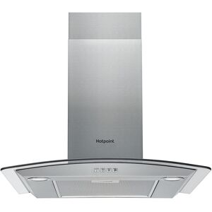 Hotpoint PHGC6 4FLMX 60cm Curved Glass Chimney Hood in St Steel 3 Spee Hotpoint PHGC6 4FLMX 60cm Curved Glass Chimney Hood in St Steel 3 Spee