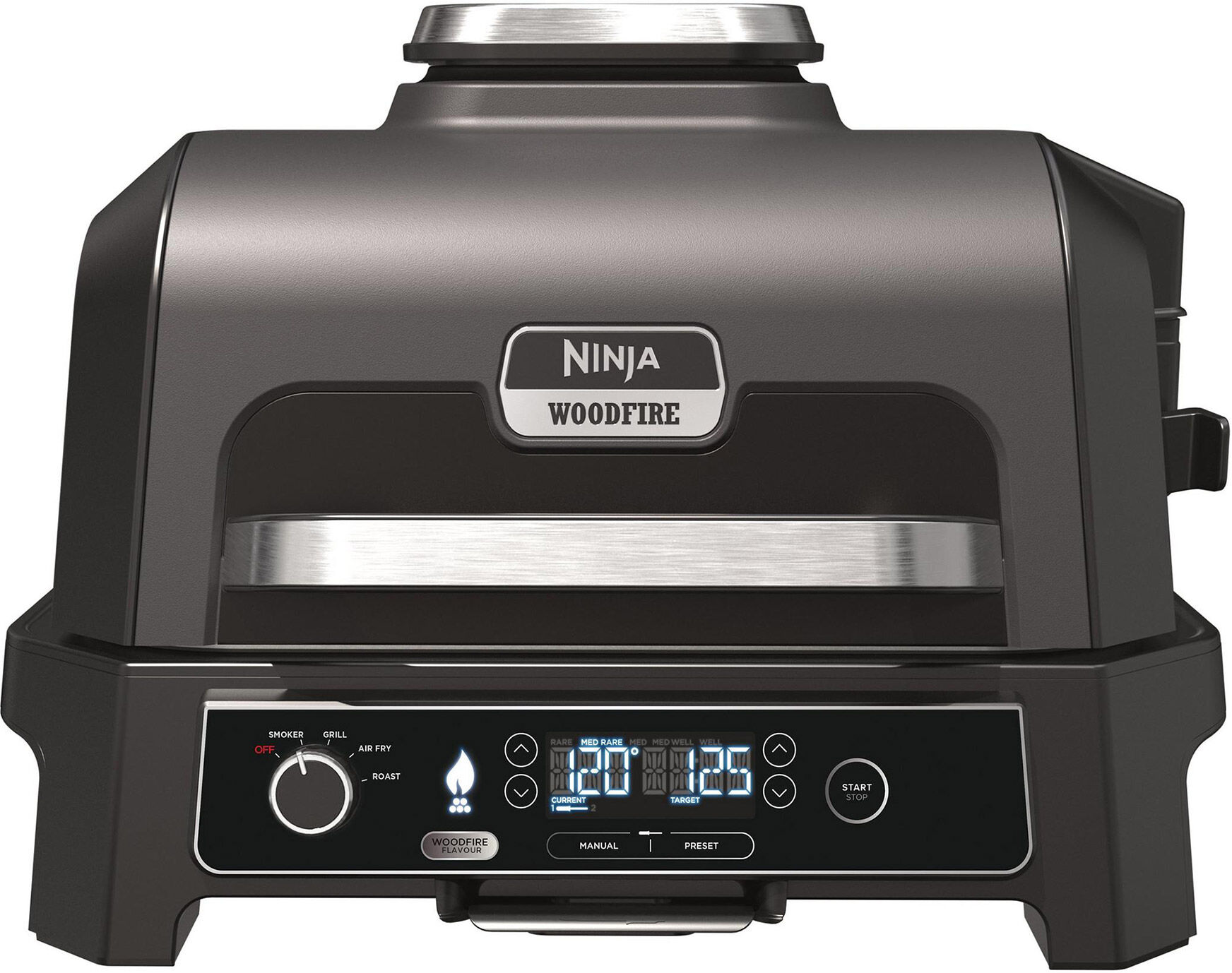 Ninja OG850UK Woodfire Pro XL Electric BBQ Grill Smoker Black Grey