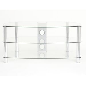 TTAP C303C 800 3C Vantage Curve 800mm TV Stand in Chrome Clear Glass TTAP C303C 800 3C Vantage Curve 800mm TV Stand in Chrome Clear Glass