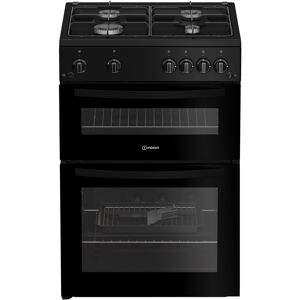 Indesit IDG6GB 60cm Double Oven Gas Cooker in Black 4 Gas Burners 72L Indesit IDG6GB 60cm Double Oven Gas Cooker in Black 4 Gas Burners 72L