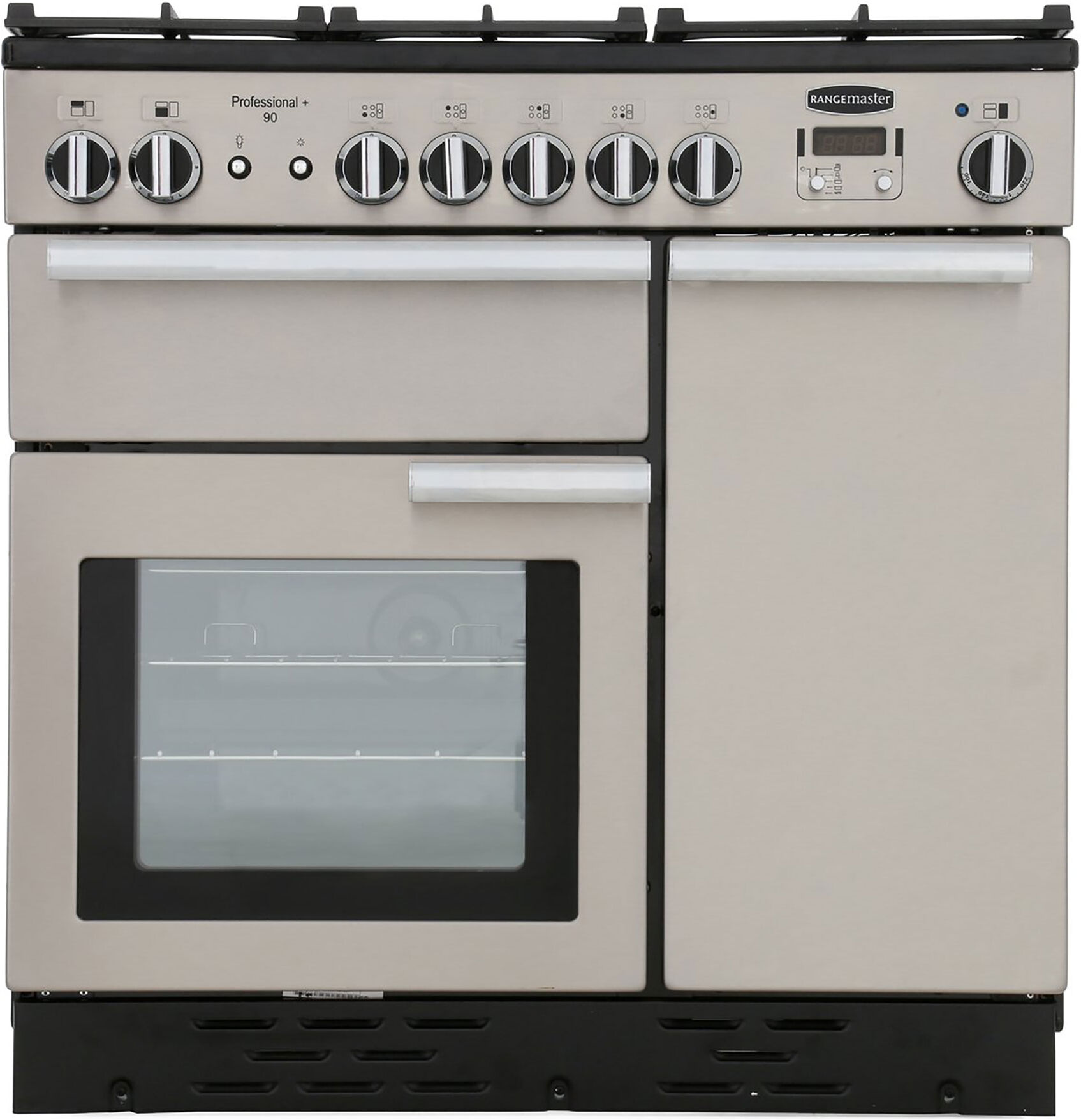 Rangemaster 86870 90cm Wide Professional Plus Gas Range Cooker in Stai