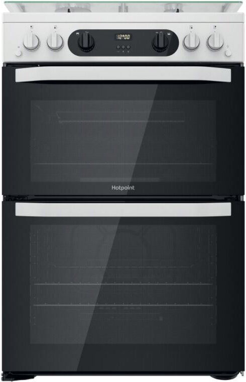 Hotpoint HDM67G0CCW 60cm Double Oven Gas Cooker in White 84 42L
