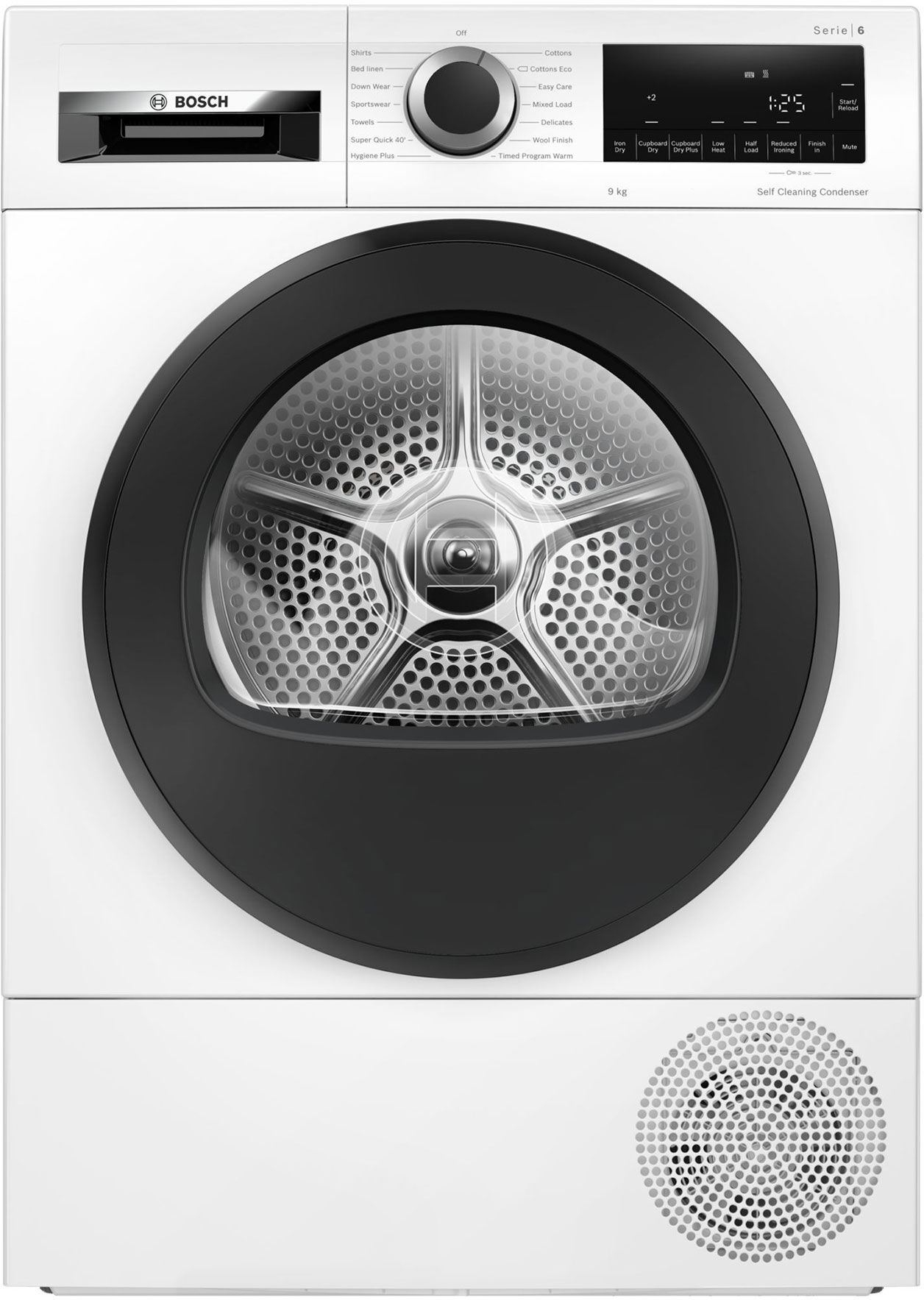 Bosch WQG245A0GB Series 6 9kg Heat Pump Dryer in White A Rated
