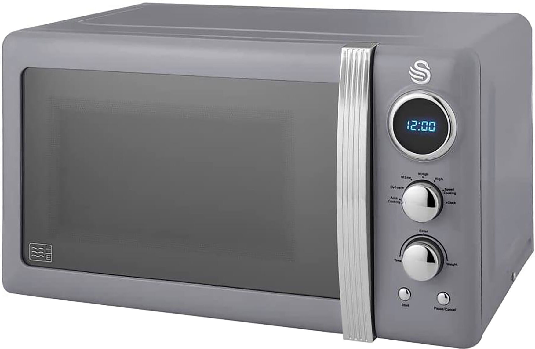Swan SM22030LGRN Retro Style Microwave Oven in Grey 20 Litre 800W