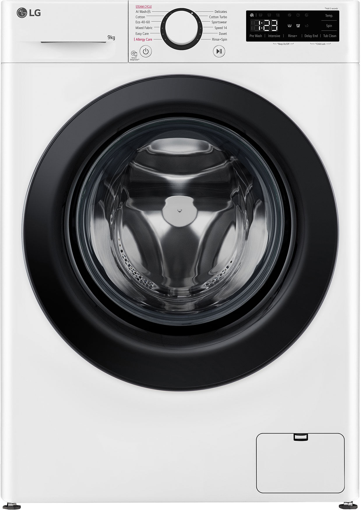 LG F2Y509WBLN1 9kg 1200 Spin Washing Machine in White A Rated Counter