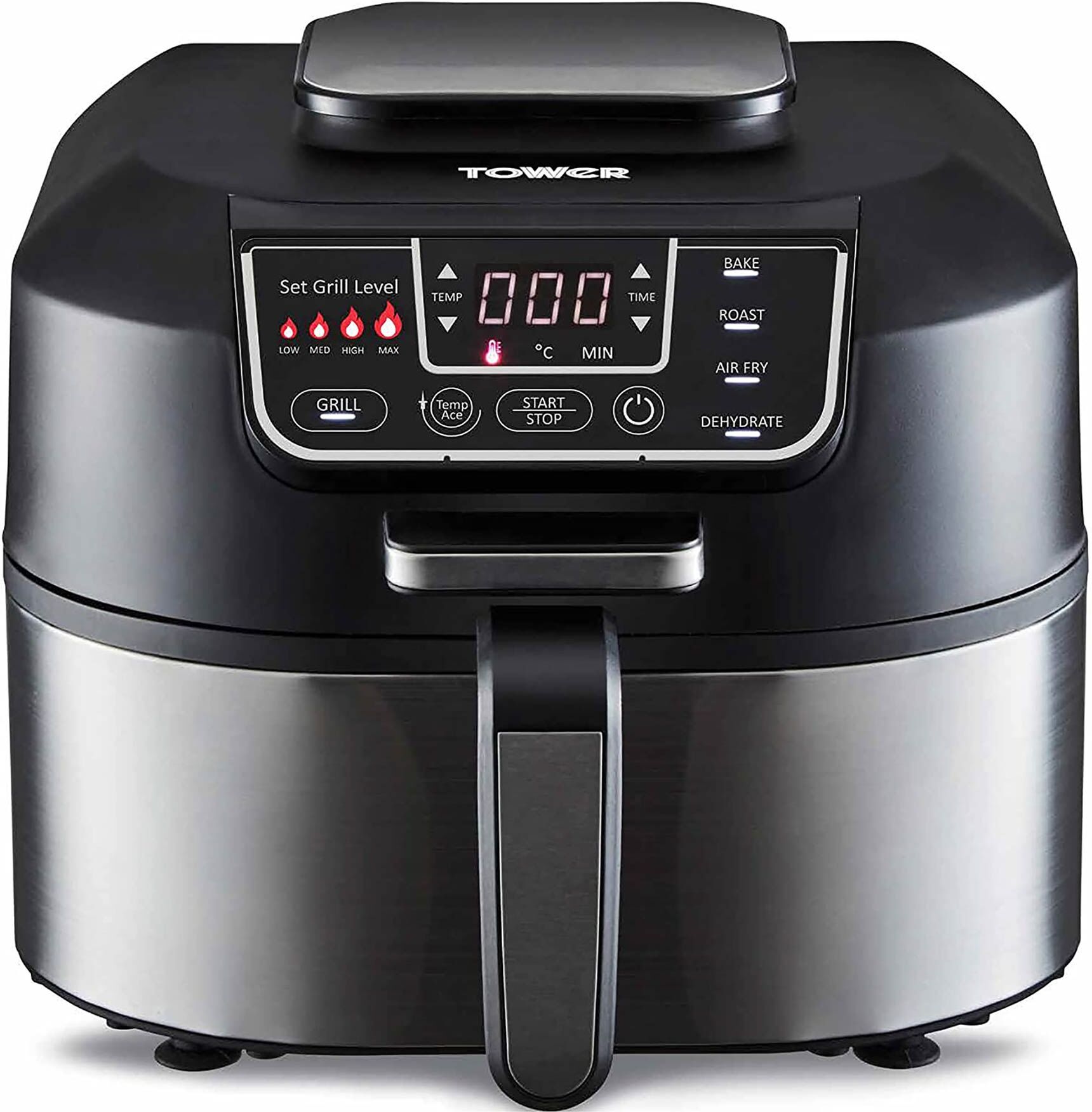 Tower T17086 5 6L VORTX 5 in 1 Air Fryer Grill with Crisper Black
