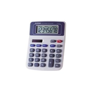 Aurora White/Blue 8-Digit Semi-Desk Calculator