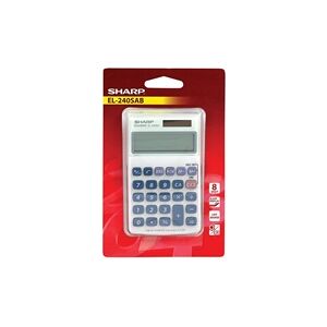 Sharp Silver 8-Digit Hand Held Pocket Calculator EL240SAB