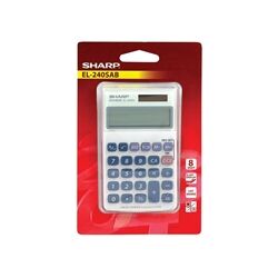 Sharp Silver 8-Digit Hand Held Pocket Calculator EL240SAB