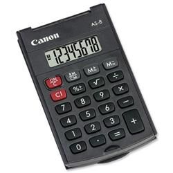 Canon AS-8 8 Digit Handheld Calculator Black 4598B001