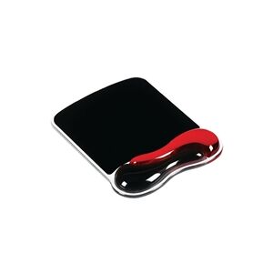 Kensington Duo Gel Wave Mouse Mat Pad with Wrist Rest Red and Black Re