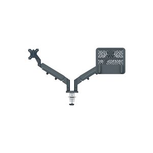 Leitz Ergo Dual Monitor and Laptop Arm Dark Grey 65380089