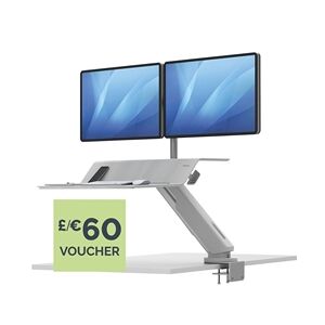 Fellowes Lotus Dual Screen Sit Stand Work Station White
