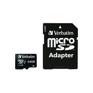 Verbatim Pro (64GB) Class 3 Micro SDXC Card with Adaptor - 47042