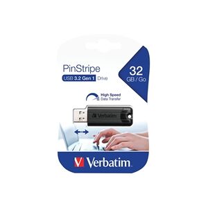 Verbatim Pinstripe Flash Drive 3.0 32GB Black - 49317