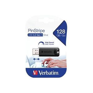 Verbatim Pinstripe Flash Drive 3.0 128GB Black - 49319