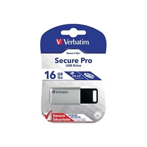 Verbatim Silver/Black Secure Pro USB 3.0 Flash Drive 16GB