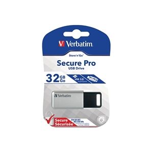 Verbatim Silver/Black Secure Pro USB 3.0 Flash Drive 32GB