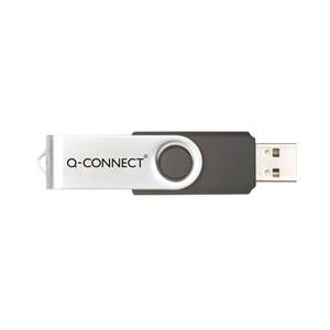 Q-Connect USB 2.0 Swivel 16GB Flash Drive Silver/Black KF41513