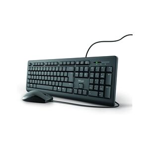 Trust TKM-250 Wired Keyboard And Mouse Set Black UK 23979