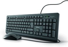 Trust TKM-250 Wired Keyboard And Mouse Set Black UK 23979