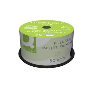 Q-Connect Inkjet Printable CD-R Discs 52x (Pack of 50) Ref KF18020