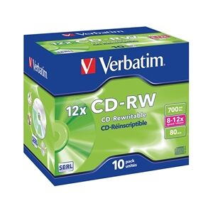 Verbatim 43148 CD-RW Rewritable Disk Cased 8x-12x
