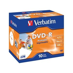 Verbatim 4.7GB 16x Speed Jewel Case DVD-R (10 Pack)