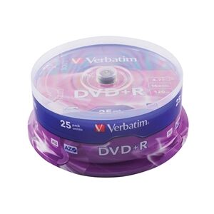 Verbatim DVD+R 16x 4.7GB Spindle (25 Pack)