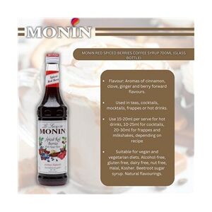Monin Red Spiced Berries Coffee Syrup 700ml (Glass)