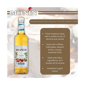 Monin Sugar Free Hazelnut Coffee Syrup 1 Litre