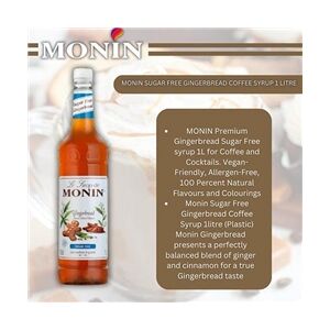 Monin Sugar Free Gingerbread Coffee Syrup 1 Litre - PACK (4)