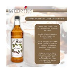 Monin Hazelnut Coffee Syrup 1 Litre