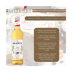 Monin Vanilla Coffee Syrup 1 Litre - PACK (4)