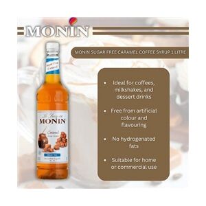 Monin Sugar Free Caramel Coffee Syrup 1 Litre