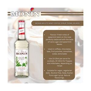 Monin Mojito Mint Coffee Syrup 700ml (Glass)