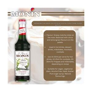 Monin Matcha Green Tea Coffee Syrup 700ml (Glass)