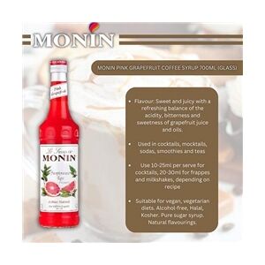 Monin Pink Grapefruit Coffee Syrup 700ml (Glass) - PACK (6)