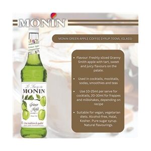 Monin Green Apple Coffee Syrup 700ml (Glass) - PACK (6)