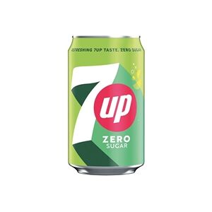 Britvic 7 Up Zero Lemon and Lime Carbonated Soft Drink Canned 330ml (Pack 24)