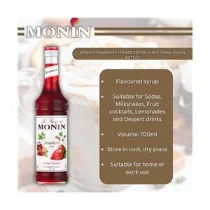 MONIN Strawberry / Fraise Coffee Syrup 700ml (Glass Bottle) - PACK (6)